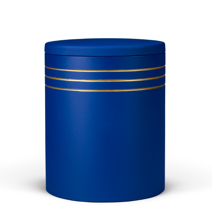 Seeurne saphieblau mit Goldverzierung