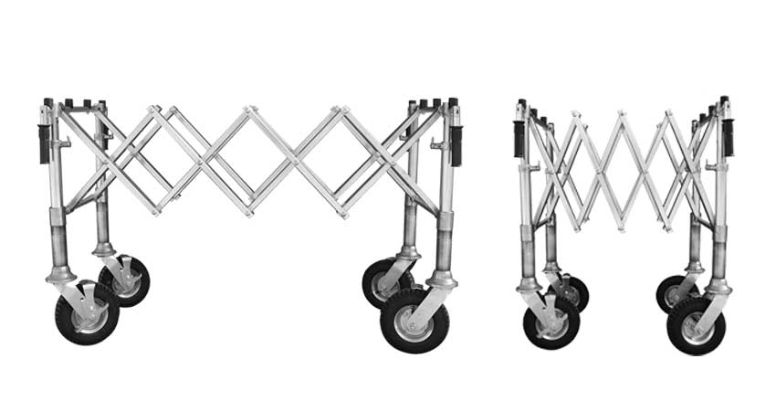 Scherenwagen silber aus Aluminium