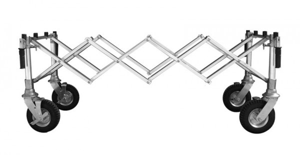 Scherenwagen silber mit luftbereifen Rädern, Höhe einstellbar