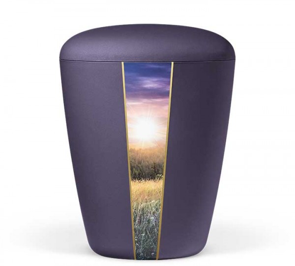 Naturstoffurne violett velours "Landschaft" US6681-VLA 
